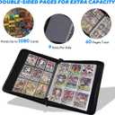 Portable 9-Pocket Trading Card Binder, Holds 1080 Cards with 60 Removable Double-Sided Sleeves, Baseball Card Binder Card Storage Organizer Album for Boys, Girls, Sports & Game Cards