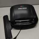 George Foreman 4-Serving Removable Plate Electric Grill and Panini Press, George Tough Non-Stick Coating, Drip Tray Catches Grease, Black
