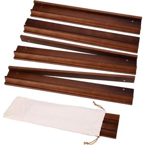 4pcs Wooden Mahjong Racks with Pushers Set, American Mah Jong Racks