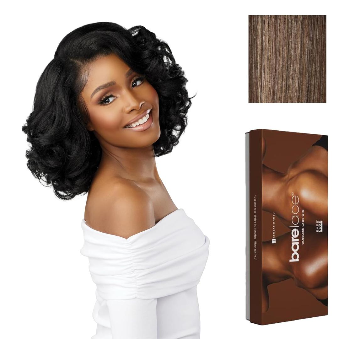 Sensationnel Bare Lace 13X6 Wigs - Unit 19 Lacefrontal Glueless Synthetic 180 Degree Preplucked Hairline (FLAMBOYAGEMOCHA)