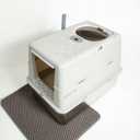 Enclosed Stainless Steel Cat Litter Boxs 21" L x12.2 W x 16.5" H with Litter Mat & Scoop.