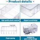 4 Pcs Cord Organizer Box, 8 x 4 x 2 Inch Small Clear Plastic Cable Organizer Box with Lid 6 Compartments Cord Boxs for Home, Office, Desktop Organization