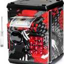 ATM Piggy Bank for Boys Girls, Vcertcpl Mini ATM Coin Bank Money Saving Box with Password, Kids Safe Money Jar for Adults with Auto Grab Bill Slot, Great Gift Toy Bank for Kids (Large, Black)