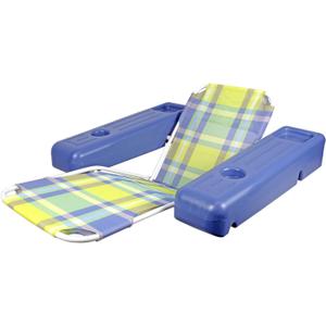 Poolmaster Caribbean Retro Floating Chaise Pool Lounge Chair for Adults, Plaid, 1-pack