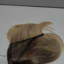 LEEONS Hair Toppers for Women with Bangs Short Bob Synthetic Pieces for Thinning Hair Side Part (Blonde Mixed Light Blonde and Dark Brown Root)