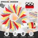 Racing Car Birthday Party Decorations, Checkered Pennant Banner, Red Yellow, 33 Feet, 30 Flags