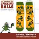 9 x I'D RATHER BE CHASING Funny Mens Socks, Golf & Pickleball Gifts for Men, Golfers Unique Crew Sock, Golfing Gift Accessories