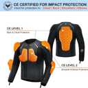 DUHAN Motorcycle Shirt Mesh Motorcycle Jacket Men with CE Level 2 Armor motorcycle protective gear for All Seasons (Orange)
