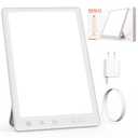 Fitfirst Light Lamp, 10000 Lux Sun Lamp, Gift for Women, 3 Color Temperature, 4 Brightness Levels, 15-60min Timer, Touch Control LED Lamp for Indoor/Office with Adapter