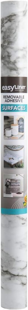 Duck Brand Peel & Stick Adhesive Laminate - White Marble, 20 in. x 15 ft.