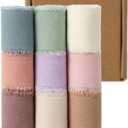 1.5" x 27 Yd Chiffon Ribbon Mixed Color Ribbons Set 9 Rolls Handmade Fringe Fabric for Wedding Invitations Bridal Bouquets DIY Crafts Home Decor Bow Making(9 Rolls*3Yd)