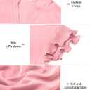 Sucolan Women's Summer Tops Dressy Casual Notch V Neck Ruffle Short Sleeve Flowy Shirts Cute Blouses Tops (Pink, S)