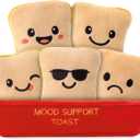 Mood Support Stuffed Animals Bread: 5 Emotional Soothing Plush Bread Slices in Basket | Squishy Stuffed Toy for Stress Relief | Cute Collectible Gifts for Adults | Unique Birthday Gift for Her