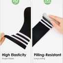 Century Star Kids Soccer Socks Striped Cotton Atheleticl Baseball Softbal Socks Toddler Youth Knee High Sock for Boys Girls (6-9 Years, Solid Rose & Solid Rose)