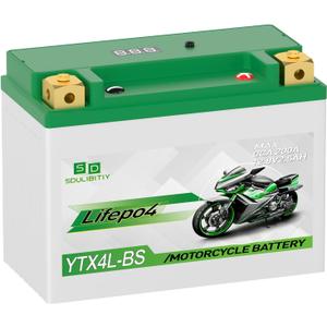 YTX4L-BS Lithium Motorcycle Battery LiFePO4 12V 2.5Ah 200CCA High Performance Power Sports, Compatible ATV, UTV, PWC, Seadoo, Polaris and Generator Battery