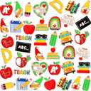 Giegxin 40 Pcs School Enamel Pins Bulk for Backpacks Cute Student Lapel Pins Pencil Book Apple Brooches for Clothes Bags School Accessories
