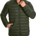 Men's Puffer Jacket Lightweight Warm Winter Jackets for Men Windproof Insulated Puffy Coat with 3 Pockets (XXL)