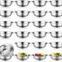 Tioncy 30 Pack Small Mixing Bowls, 3/4 Quart Stainless Steel Prep Bowl for Sauces, Snacks, Side Salads, 6.3 Inch Cooking Baking Bowls Set with Flat Base, Dishwasher Safe