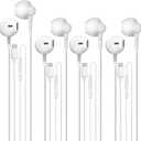 4 Pack USB C Headphones for iPhone 16 15 Pro Max Earbuds Wired with Microphone & Volume Control HiFi Stereo Type C Earphones for Galaxy S23/S22/S21/S20/Ultra Note 10/20, for iPad Pro Pixel 7/6/6a/5/4