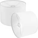 Lamp Shades Set of 2, Small Lamp Cover, White Drum Lampshades 8.7" Top x 8.7" Bottom x 7.9" High, Replacement Lamp Shades Natural Linen for Floor Lamps Table Lamps Chandelier Lamp, Assembly Required