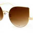 Edge I-Wear Ultra Chic Cat Eye Frames W/Flat Color Mirror Lens 