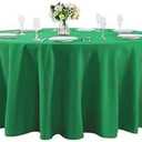 Cupuamon 132 inch Round Tablecloth Washable Polyester Table Cloth Decorative Table Cover for Wedding Party Dining Banquet132 inch,Emerald