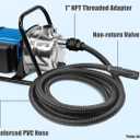 FLUENTPOWER 13FT x 1" Suction Hose Kit with Check Valve, Corrugated Pipe 13ft Long, Water Intake Hose Set, Aspiration Hose for Shallow Well Sprinkler Garden Booster Pump with 1 Female Inlet (13FT Plastic Fitting-Black)