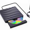 External CD DVD Drive for PC - USB 3.0 CD Burner DVD Player for Laptop, External Optical Drives for PC/MacBook, Disc Reader for Windows 11/10/8/7/XP/Vista, Linux, Mac (Glossyblack)