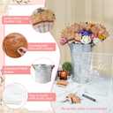 100+4 PCS Wedding Sparkle Tag & Holder Set, “Let Love Sparkle” Send-Off Card, Acrylic Sign & Marker Pen with 2 Galvanized Buckets, Table Decor for Anniversary Bridal Shower Exit