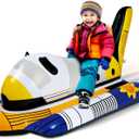 Camuland Inflatable Snow Tube for Sledding with Heavy Duty Premium Canvas Cover Inflatable Snow Sled with Reinforced Handles Great for Winter Outdoor Sports and Christmas