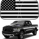 D-Lumina Windshield Sun Shade for 2010-2025 Dodge Ram 2500 3500 Accessories, Front Window Sunshade American Flag Sun Visor Protector Sun Shield Block UV Rays Heat, Foldable 2 Layers 210T Material