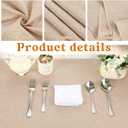 Preboun 12 Pack Wedding Rectangle Linen Tablecloth Bulk 60 x 102 Inch Polyester Faux Linen Tablecloths Washable Burlap Tablecloth for Birthday Farmhouse Dining Table Party (Natural Color,60*102 Inch)