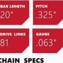 KAKEI Chainsaw Chain 20 Inch .325" Pitch .063" Gauge 81 Drive Links- 26RS 81 Fits Stihl (PRE 2023 .063" Gauge) MS291, MS271 Farm Boss, MS261-36390050081, V81 (3 Chains) - Full Chisel