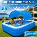 Inflatable Pool with Canopy,116" X 67" X 22" Large Inflatable Pool for Kids,Adults Thickened Family Swimming Pool for Toddlers, Outdoor, Garden, Backyard, Summer Water Party (XL)
