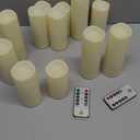 Enido Flameless Candles Led Candles Pack of 12 Battery Candles (D2.15'' x H4''5''6'') Waterproof Outdoor Indoor Candles with 10-Key Remotes and Cycling 24 Hours Timer (Plastic)