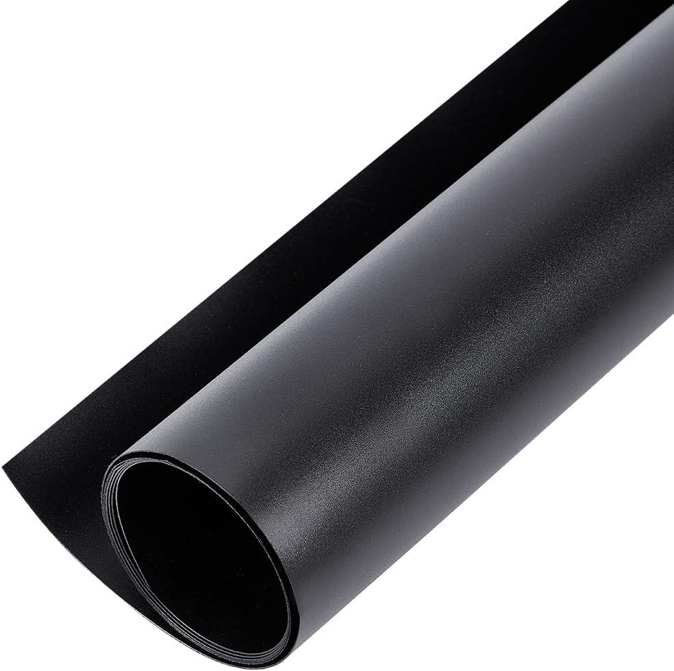 BENECREAT 40x15inch PVC Photography Backdrop, Matte Black PVC Vinyl Photo Background for Product Video Photography Photo Studio