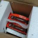 AVLA 2 Pack Ceramic Pie Pan, 9 Inch Round Baking Dish with Double Handle, 28 Ounce Deep Quiche Plate for Kitchen, Cooking, Roasting Lasagna (Sakura, Red)