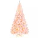 7.5FT Pre-Lit Snow Flocked Pink Christmas Tree 1100 Tips w/ 450 Lights & 8 Modes