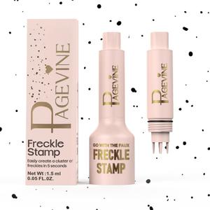 Freckle Stamp Pen, Freckle Stain Air Cushion Foundation Maker for Fake Freckles Makeup, Long-Lasting Freckle Pen to Create Faux Natural Sun-Kissed Look, Liquid Freckle Makeup Tool-02 Medium
