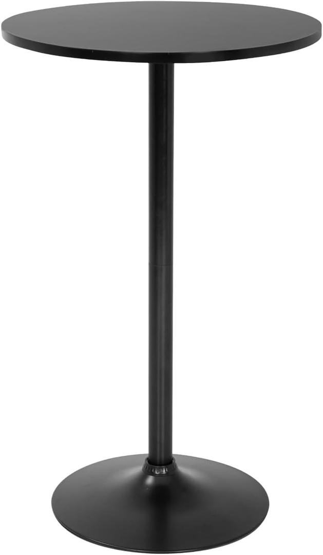 FDW Pub Table 40 Inch Height Cocktail Table Round Bistro Bar Table for Home and Kitchen Dining (Black)
