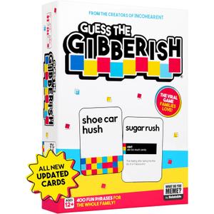 Guess The Gibberish Card Game for Families by Relatable, From The Creators of Incohereant, Fun Kids Games for Kids 12+ Includes 400 Cards & Sand Timer, Perfect Stocking Stuffers, & Christmas Games