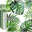 Engrowtic 100 Pcs Tropical Palm Leaf Napkins Luncheon Paper Hawaiian Luau Napkins 6.5 x 6.5'' Square Safari 2 Ply Disposable Jungle Baby Shower Party Decorations for Summer Birthday Supplies