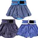 wegreeco Dog Diapers Female (3 Pack), Highly Absorbent Dog Diapers for Female Dogs in Heat, Incontinence, or Excitable Urination (Jeans, Medium)