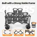 2 x EchoSmile Collapsible Folding Wagon Cart with Compact Storage - 400Lbs Capacity All Terrain Utility Cart for Camping, Beach, Grocery, Garden,Orange
