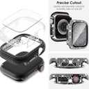 KADES Band & Case Designed for Apple Watch Series 46mm 45mm 44mm 42mm 41mm 40mm 38mm for Women, Metal Strap with Bling Rhinestone Screen Protector Cover for iWatch 10 9 8 7 6 5 4 SE SE2 3 2 1