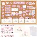 140 Pcs Pink Pray Board Kit Christian Gift prayer board supplies for women pink boho Pray Gifts for Envelope Set Bible Verse Quotes Prayer Board Supplies DIY Wall Art for home office church school