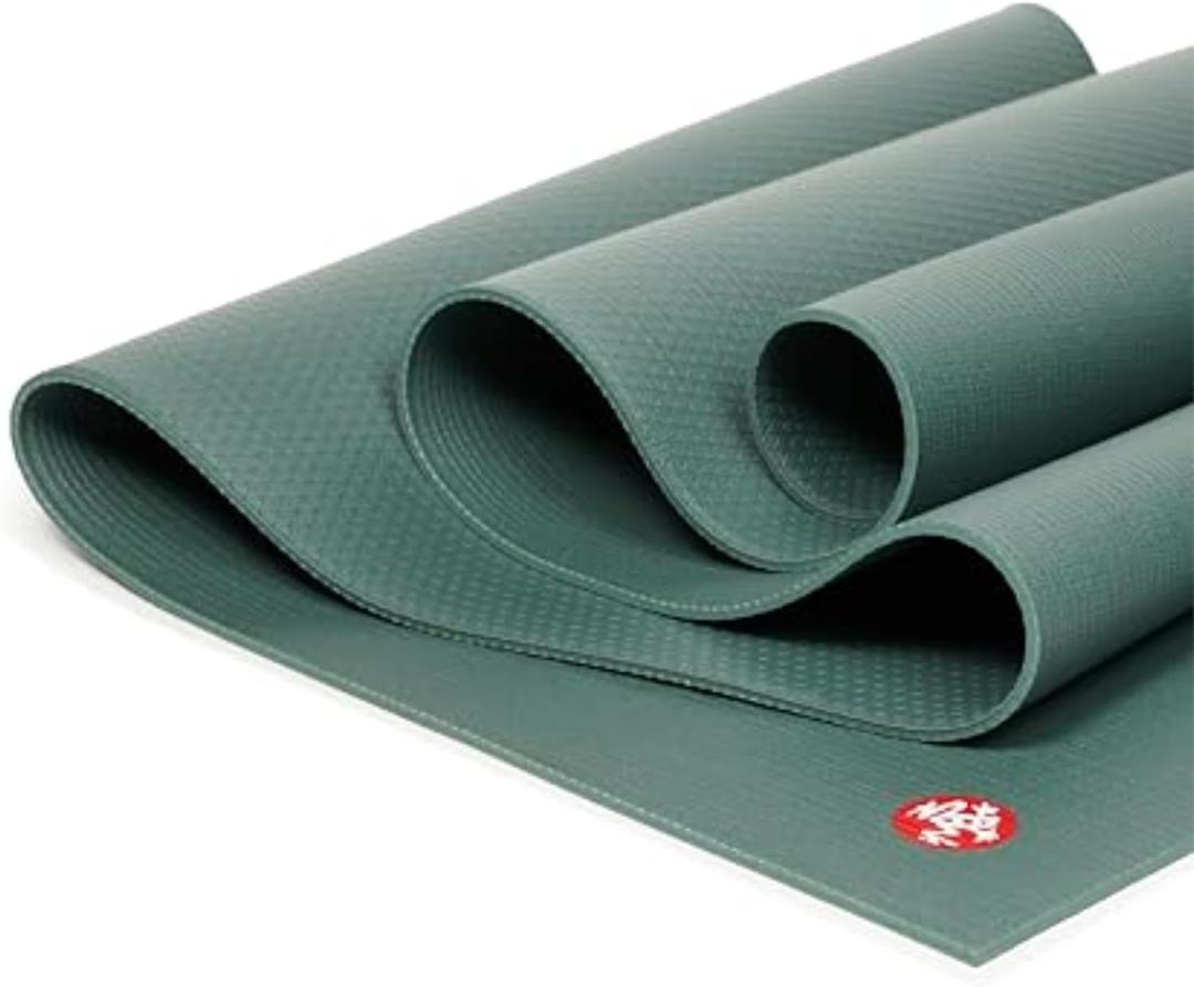Manduka PROlite Yoga Mat - Teacher Recommended, Non-Slip Textured 4.7mm Ultra-Dense, Hot Yoga Workout, Studio at Home Pilates (71" x 24", Black Sage Green)