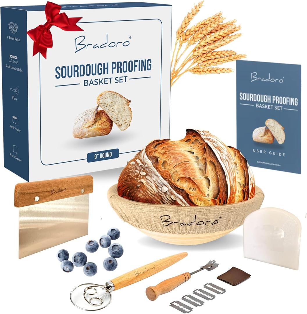 Sourdough Bread Proofing Basket, Bread Baking Supplies, Sour dough Starter Kits, Bread Making Tools Kit, Sour Dough Kit Tools, Sourdough Proofing Basket, Sourdough Kit Gift for Mom Bakers Women Wife