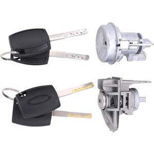 MOTOKU Ignition Switch Door Lock Cylinder with Keys Kit for Ford Fiesta 2011-2019 Front Left Driver Side Door