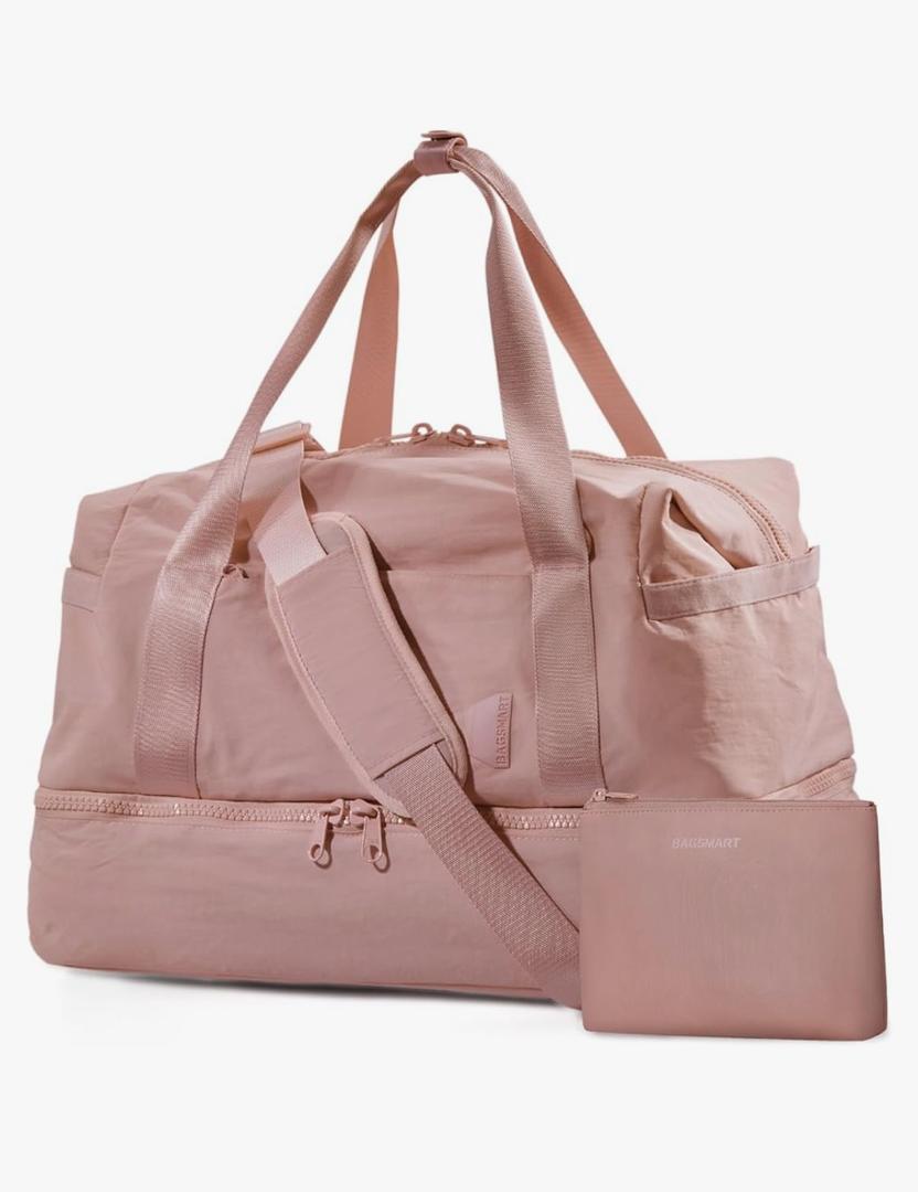Weekender Bags for Women, BAGSMART Travel Duffel Bags with Shoe Compartment,Personal Item Travel Bag for Airlines, Carry on Overnight Tote Bag with Toiletry Bag(Dark Pink,2pcs) Weekender Bags for Women, BAGSMART Travel Duffel Bags with Shoe Compartment,Personal Item Travel Bag for Airlines, Carry on Overnight Tote Bag with Toiletry Bag(Dark Pink,2pcs)